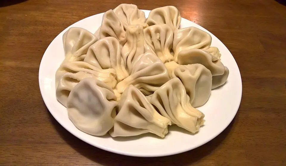 A plate of khinkali dumplings
