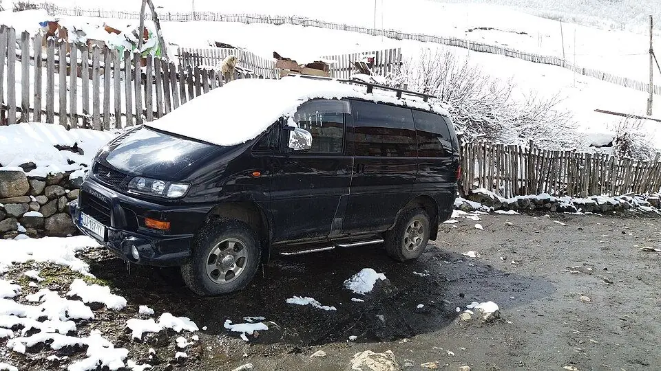 Mitsubishi Delica 4x4 in Ushguli, Svaneti